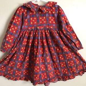 Floral Red Kids Dress